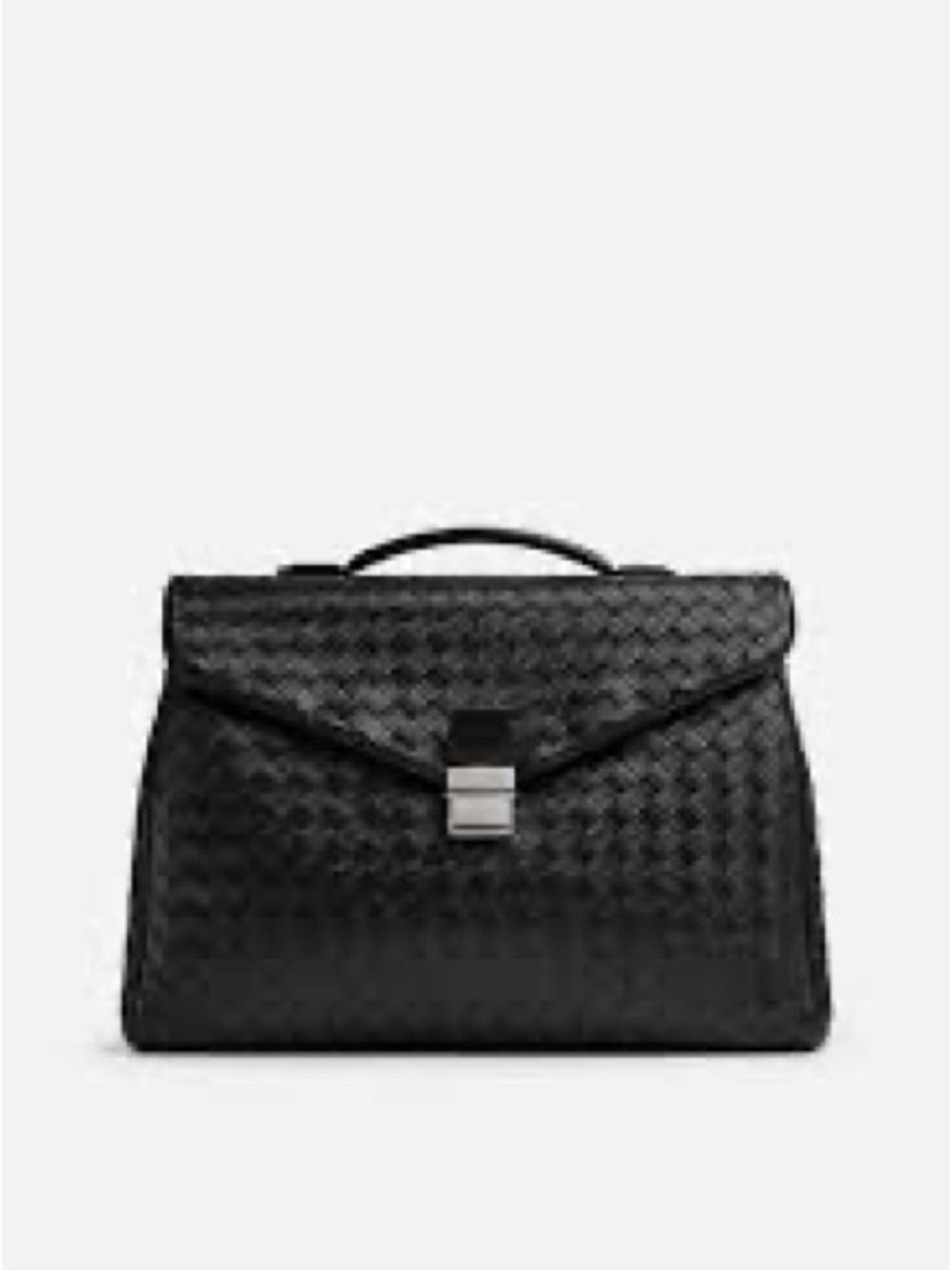 BOTTEGA VENETA Black Woven Leather Briefcase - Men
